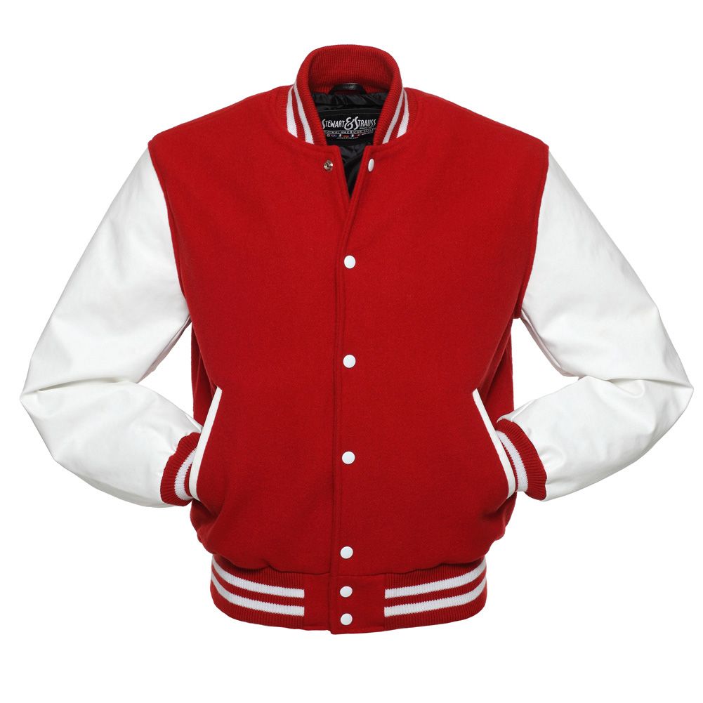 RED WOOL/WHITE VINYL - JacketShop.com
