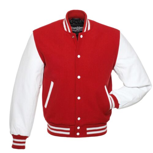 RED WOOL/WHITE LEATHER - JacketShop.com