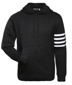 Black and White Hoodie Sweater - Front