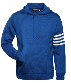 Royal Blue and White Hoodie Sweater - Front