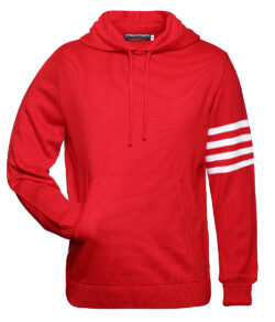 Red and White Hoodie Sweater - Front
