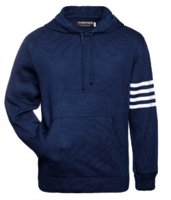 Navy Blue and White Hoodie Sweater - Front