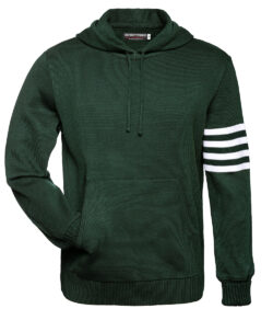 Forest Green and White Hoodie Sweater - Front