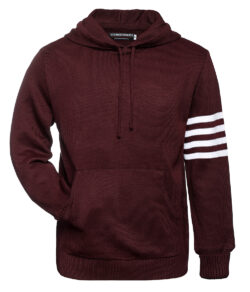 Maroon and White Hoodie Sweater - Front