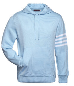 Light Blue and White Hoodie Sweater - Front