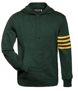 Forest Green and Gold Hoodie Sweater - Front
