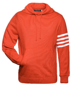Orange and White Hoodie Sweater - Front