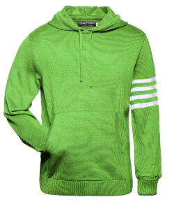 Lime Green and White Hoodie Sweater - Front