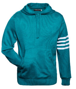Teal Blue and White Hoodie Sweater - Front