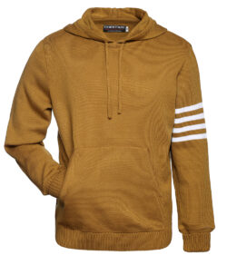 Old Gold and White Hoodie Sweater - Front